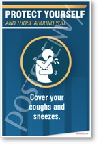 Cover Your Coughs and Sneezes - NEW Health Public Safety Prevention POSTER