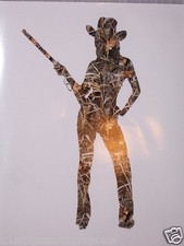 CAMO Cow girl Country SILHOUETTE Woman Window DECAL Decals Sticker