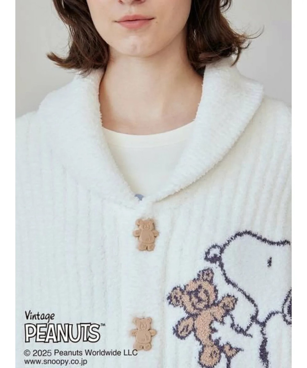 gelato pique × PEANUTS SNOOPY×BEAR Jacquard shawl cardigan