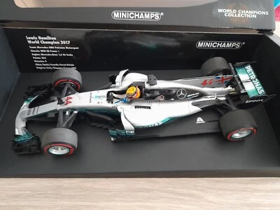 Mercedes W08 Lewis Hamilton F1 World Champion 2017 Minichamps 1/18 186170044 - Photo 1/4