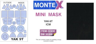 Montex 1/32 YAKOVLEV Yak-9T CANOPY PAINT MASK ICM Models