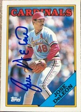 Jose DeLeon Autographed 1988 Topps Traded Tiffany #34T