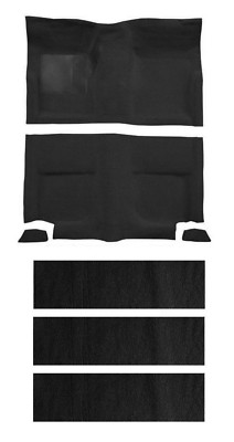 New! 1965-1968 Mustang Black Fastback Set Carpet Molded by ACC With Fold down 3p