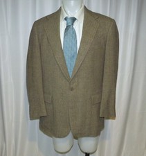 Polo Ralph Lauren Taupe Herringbone Tweed Vintage Two Button Sport Coat 42L