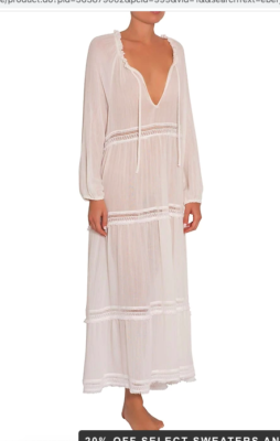 NEW Eberjey Summer Of Love Coverup Emery Dress White M Maxi Banana Republic  pool | eBay