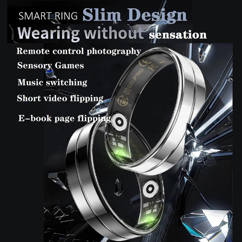 5ATM Wasserdicht Dünnste Smart Ring R11Herzfrequenz-Blutsauerstoff-Schlafmonitor - Bild 2 von 4