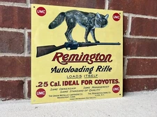 Remington Coyote  Vintage Style Sign  rifle revolver Gun