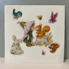 Vintage Victoria Plum Critters Animals Cute Puffy Stickers