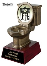 TOILET BOWL LAST PLACE LOSER AWARD FANTASY FOOTBALL TROPHY FREE ENGRAVING