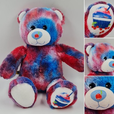 Build A Bear Beary Cherry Blizzard Dairy Queen Plüschteddy DQ NICHT MEHR PRODUZIERT rot blau 
