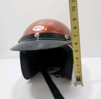 Bell Custom 500 Orange Flake Helmet - Medium DOT Open Face Retro