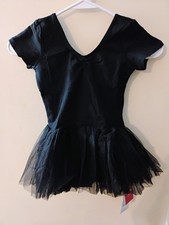Girls Gymnastics Ballet Dance Tutu Bodysuit Costume Black Size 120/5-7 Years
