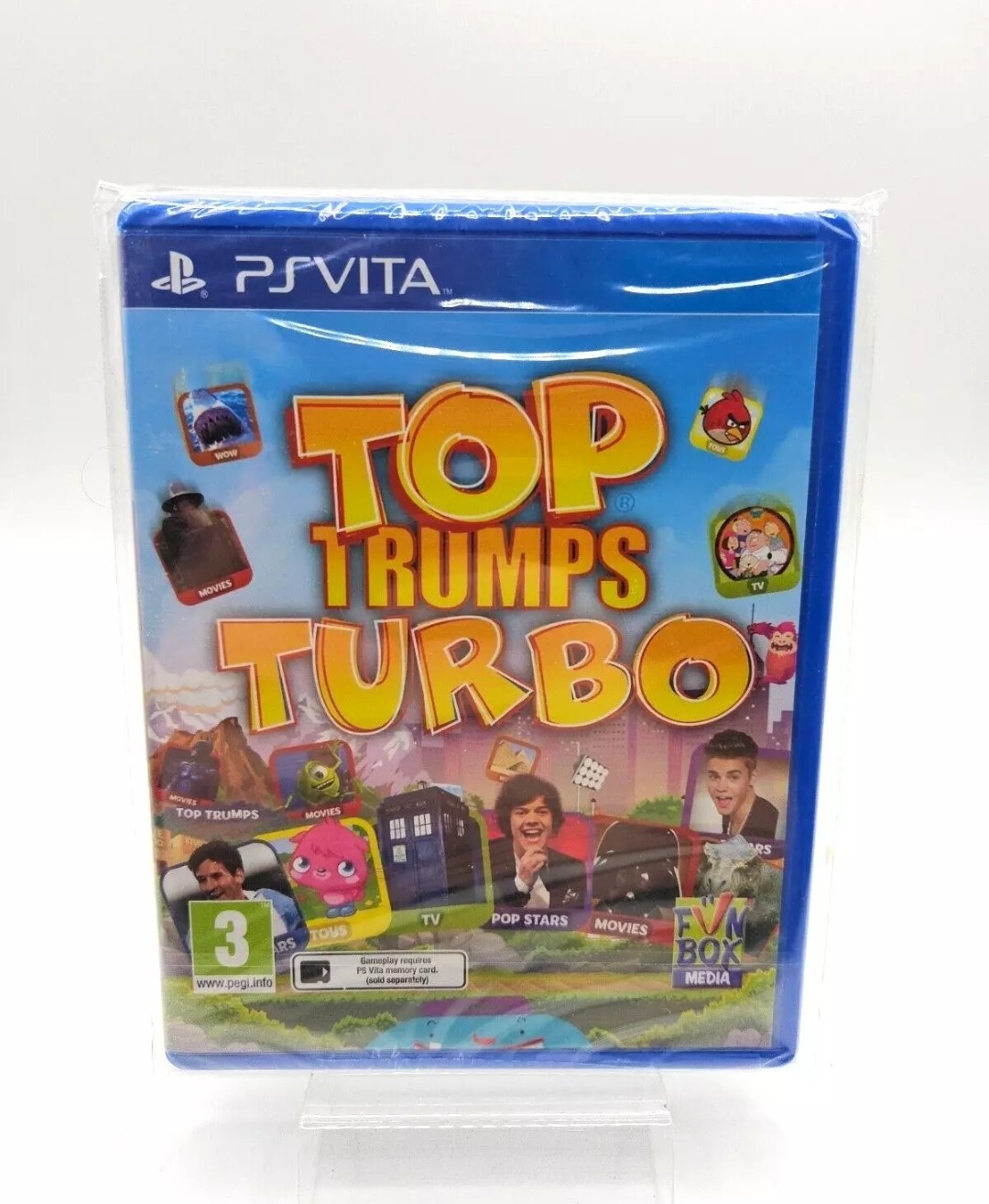 Top Trumps Turbo NEW  PAL Sony Playstation PSV  Pop Stars Moviies PS Vita
