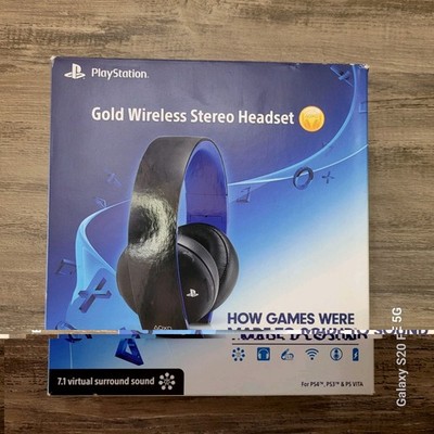 BOX ONLY - PlayStation Gold Wireless Stereo Headset Black Wireless - BOX ONLY