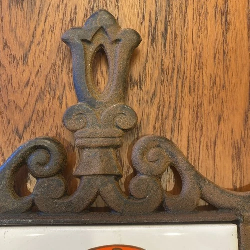 Vintage 1970s Merry Mushroom Tile & Cast Iron Trivet Sears Roebuck Made in Japan image 5