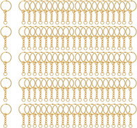 100 StüCk 25Mm SchlüSselring Mit Kette SchlüSselanhäNger Mit Spaltringe FüR Schl