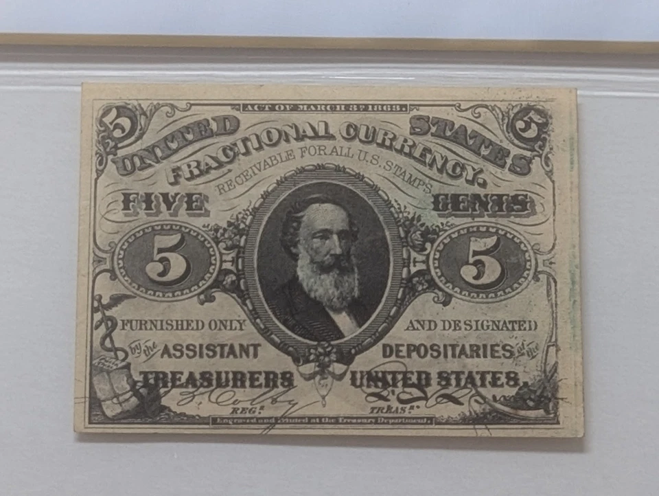5C Five Cent Third Issue Fractional Currency Note PCGS Graded 62 Uncirculated - Image 3 of 4