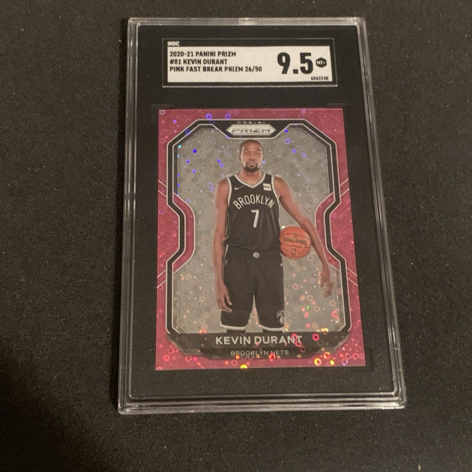 Kevin Durant 2020 Prizm #81 Fast Break Pink /50 Graded SGC 9.5 NBA SSP