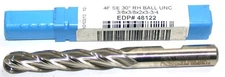 Niagara 48122 3/8" Diameter 3/8" Shank 4 Flute Ball HSS End Mill