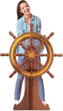 4 Feet Pirate Nautical Party Decorations Halloween Ship Wheel Cardboard Cutou...