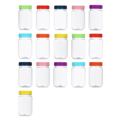 8 Ounce Clear Plastic Mason Jars With Screw On Lid, Reusable Empty Jars ...