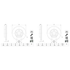 2x BOSCH BREMSSCHEIBEN Ø256mm VORNE passend für AUDI A1 SEAT ARONA IBIZA SKODA F