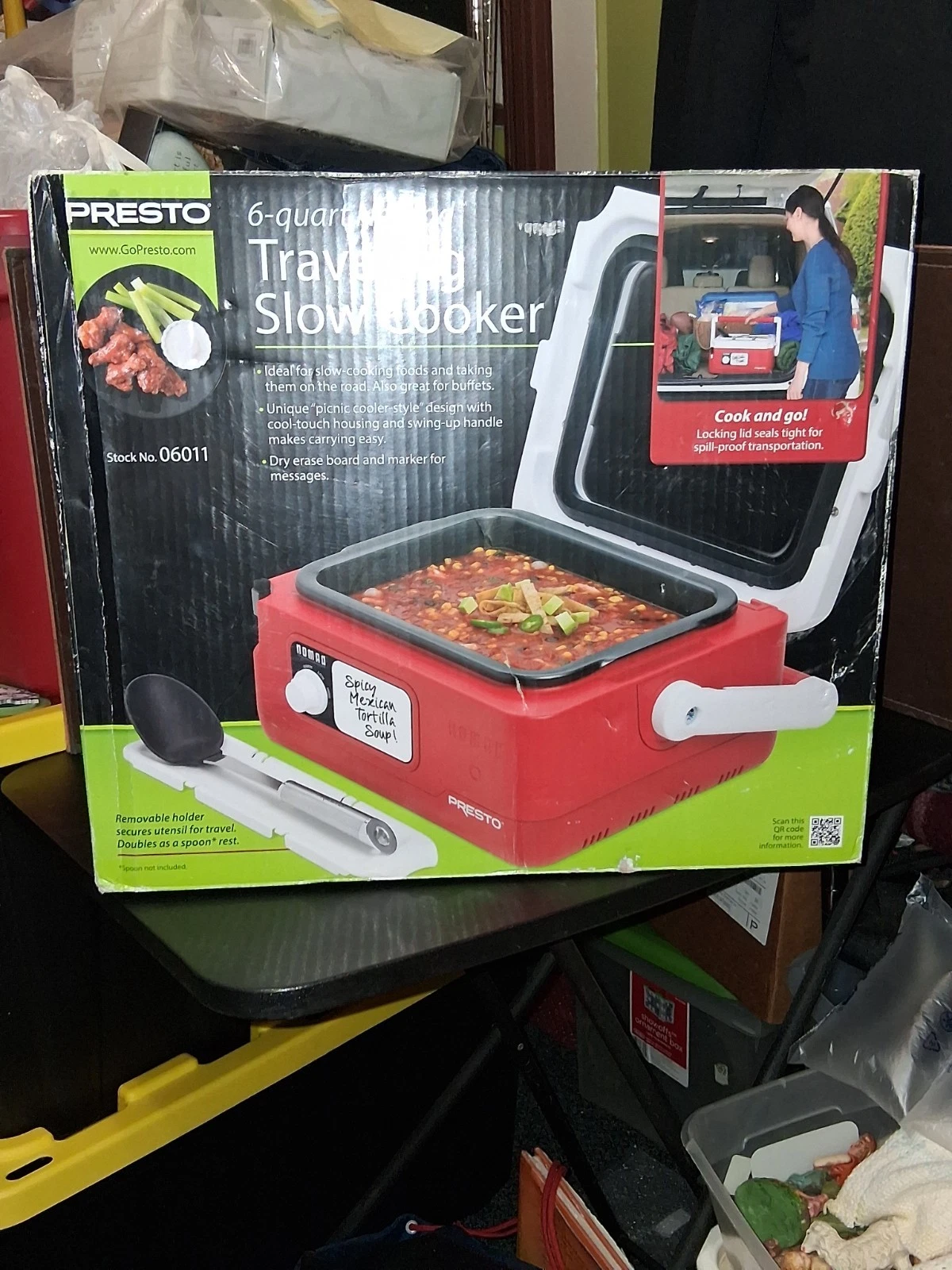 Presto 6-Quart Nomad Traveling Slow Cooker, 06011 Red New
