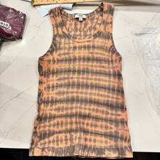 AGOLDE Poppy Tank Ribbed Tie Dye Orange Black Tank Top Women's Size M