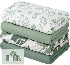 Muslin Swaddle Blankets,Organic Baby Blankets, 47 x 47 Inches Receiving Blanket