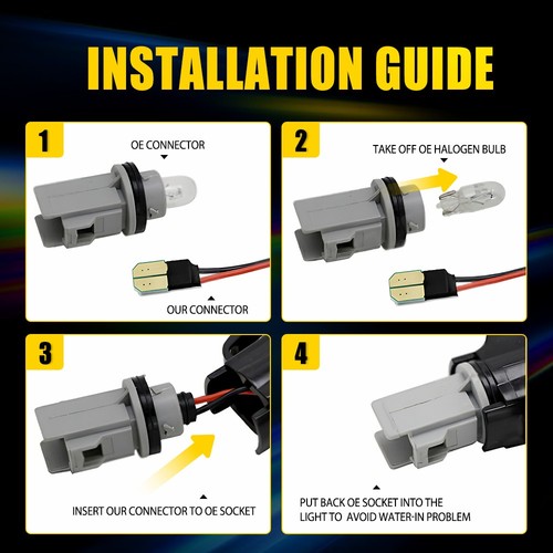 Amber LED Front Side Marker Indicator Lights For Mercedes W204 C250 C300 C350 - Picture 11 of 14