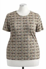 TU Womens Floral T-Shirt Top Size 20 Slim Fit Short Sleeve Casual Bnwt