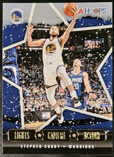 Stephen Curry 2020-21 Hoops LIGHTS CAMERA ACTION WINTER PARALLEL Insert Card 26