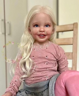 40in Realistic Painted Reborn Doll Kit Toddler Girl Rooted Blonde Hair DIY Gifts