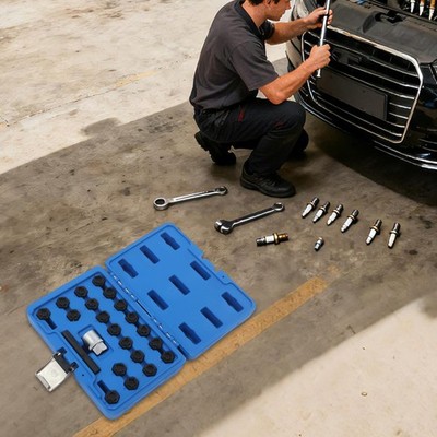 22pcs Wheel Locking Key Tire Removal Socket Wheel Rim Lug Nut Master for Audi