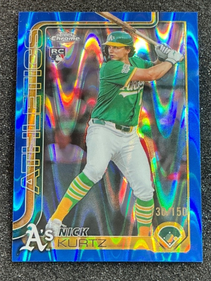 2025 Topps Chrome Update Nick Kurtz Blue Lava Refractor /150 RC Athletics USC178