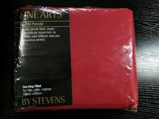 Sealed Vintage JP Stevens Fine Arts King Fitted Sheet Red 78x80 No Iron