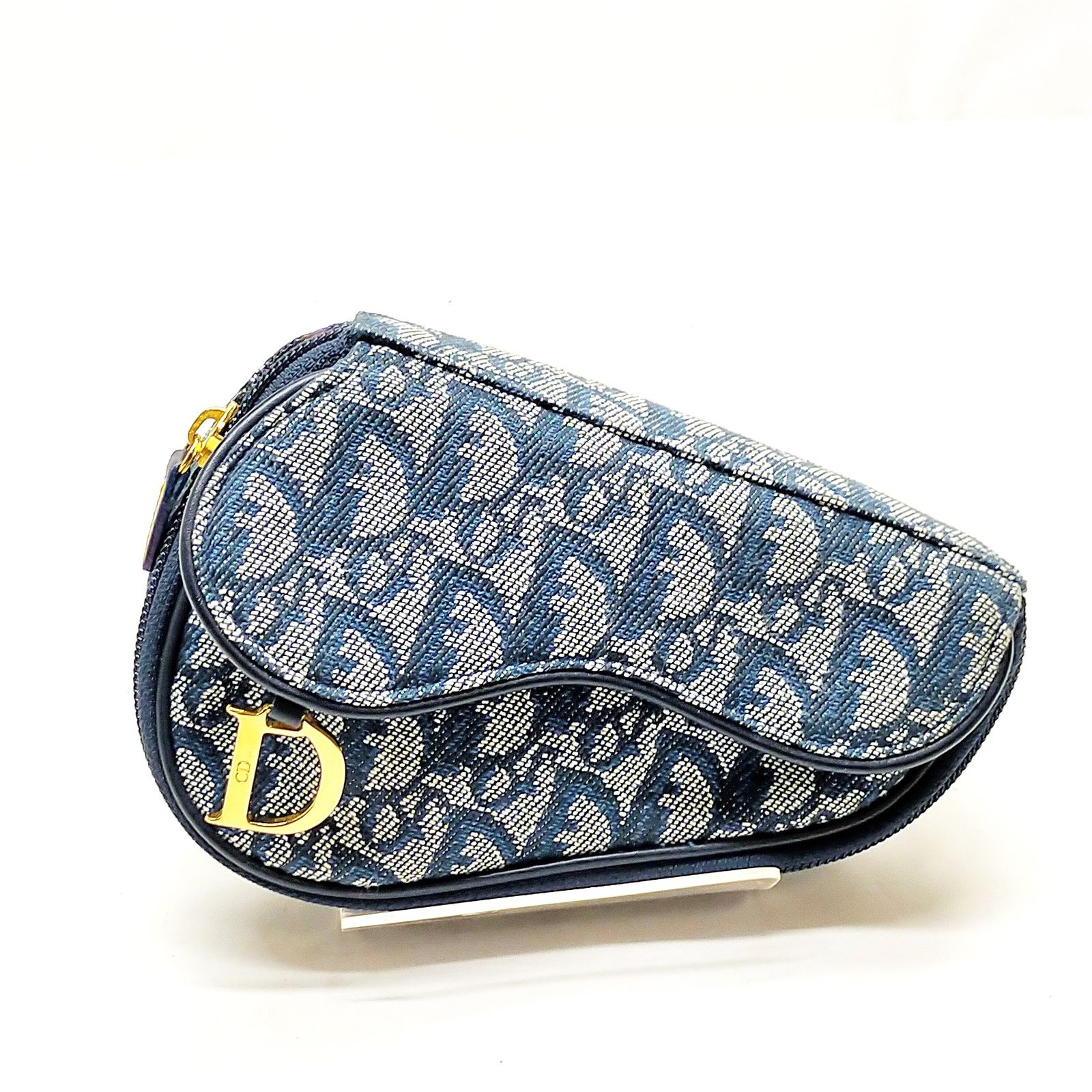 Christian Dior Navy Blue Canvas Cosmetic Pouch 2872627