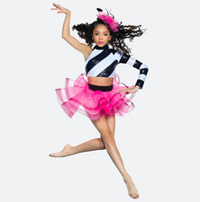 Revolution Girls Pink Sequin Dance Costume Outfit Size MC