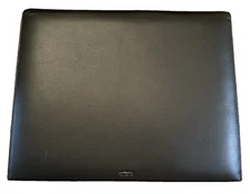 TUMI Black Leather Padfolio Portfolio Organizer Pen Holder Card Slots 8.5 x 11"