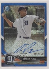 2018 Bowman Chrome Prospect HTA Blue Mojo Refractor /150 Franklin Perez Auto 2f9