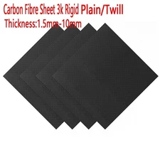 Carbon Fibre Sheet 3k Rigid 100% Carbon Matte Plain/Twill 1.5mm 2mm 2.5mm - 10mm
