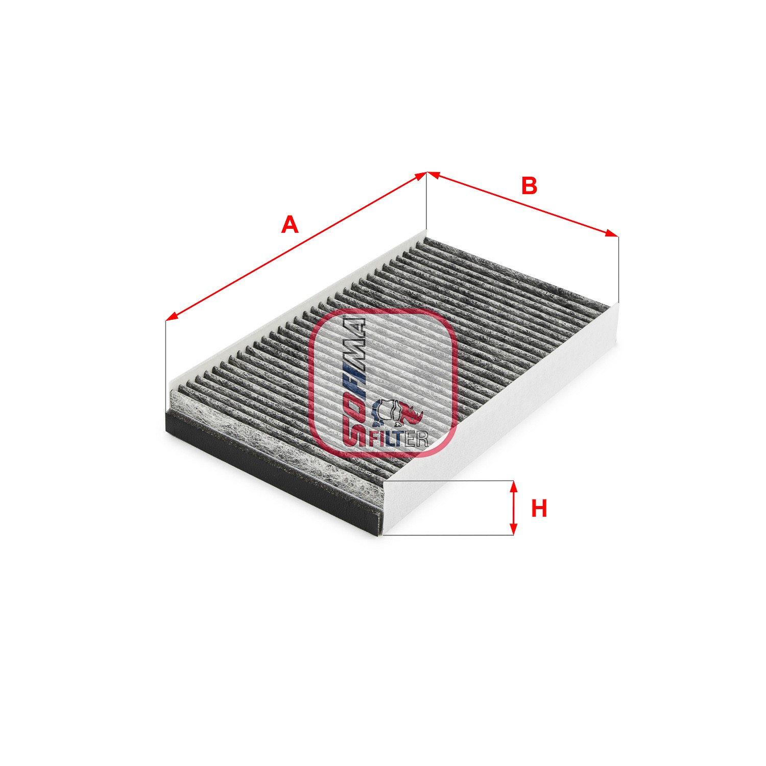 Fits SOFIMA S4267CA Filter, cabin air S4267CA Cabin filter with activated carbo