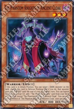 YuGiOh The Phantom Knights of Ancient Cloak LEHD-ENC01 Common Englisch NM 1st