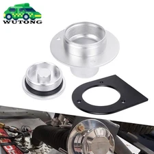 17-2530 Remote Fuel Tank Filler Neck For 2" Hose with Cap & Mount Bracket Black