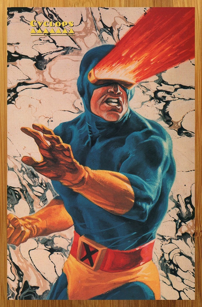 1994 Marvel Masterpieces Cyclops/Dark Phoenix Pinup Print Ad