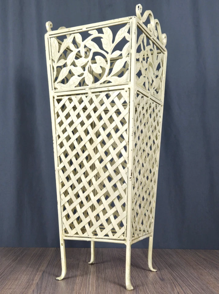 Paraguas bastón de celosía metálica vintage de hierro forjado, estilo campestre francés Foto 3 de 4