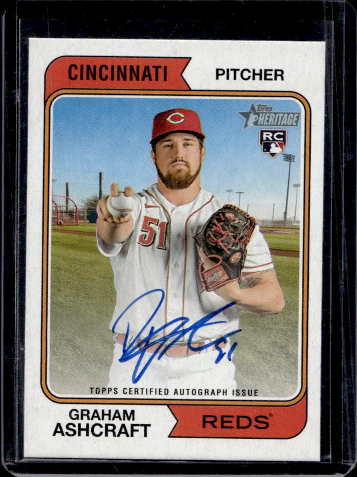 2023 Topps Heritage Graham Ashcraft Real One Auto RC Rookie #ROA-GA Reds