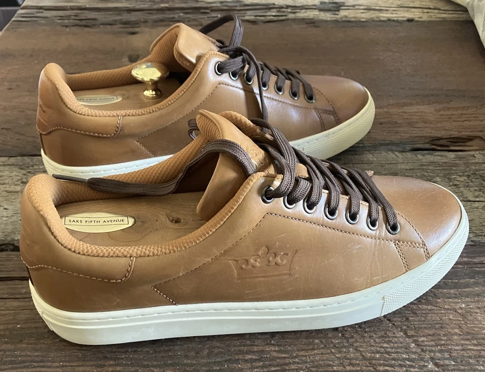 Zapato de golf para hombre GFORE X Peter Millar Disruptor MF17EF03A cuero marrón quemado 10 Foto 2 de 4