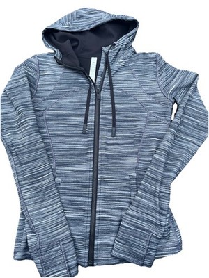 Lululemon W4BF8S full zip Hoodie Define Jacket Nulu Heathered Black Women Sz 6