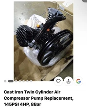 Goplus 3hp 2 Piston V Style Twin Cylinder Air Compressor Pump Motor Head Air 